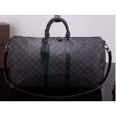 Monogram Louis Vuitton Eclipse Canvas Keepall Bandouliere 55 m40605