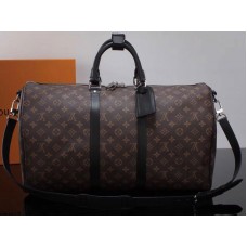 Monogram Louis Vuitton Macassar Canvas Keepall Bandouliere 50 m56712