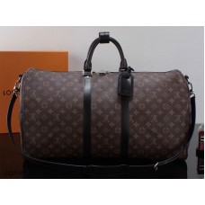 Monogram Louis Vuitton Macassar Canvas Keepall Bandouliere 55 m56714