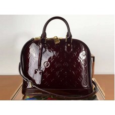 Monogram Louis Vuitton Vernis Alma Pm Burgundowy m91611