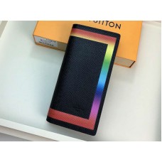 Portfel Louis Vuitton Taiga Leather Brazza z kolorowym wykończeniem w kolorze czarnym m32572