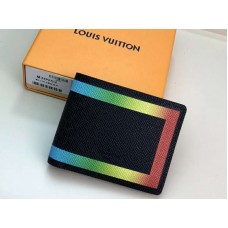 Louis Vuitton Taiga Leather Multiple Wallet Kolorowe wykończenie Czarny m30952