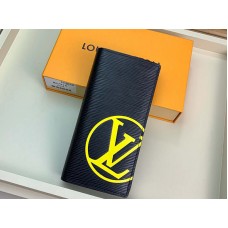 Portfel Louis Vuitton Epi Leather Brazza w kolorze czarnym z żółtymi inicjałami m67910