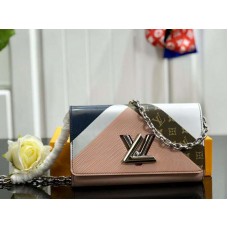 Louis Vuitton Epi Skórzany portfel z łańcuszkiem Twist White Pink m60998