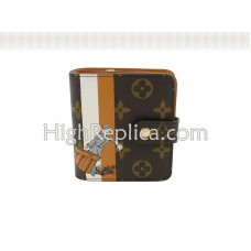 Louis Vuitton Monogram Groom Compact Portfel na zamek błyskawiczny w kolorze pomarańczowym